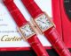 Swiss Quartz Cartier new Tank Must watches Couple Rose Gold Red Leather Strap (4)_th.jpg